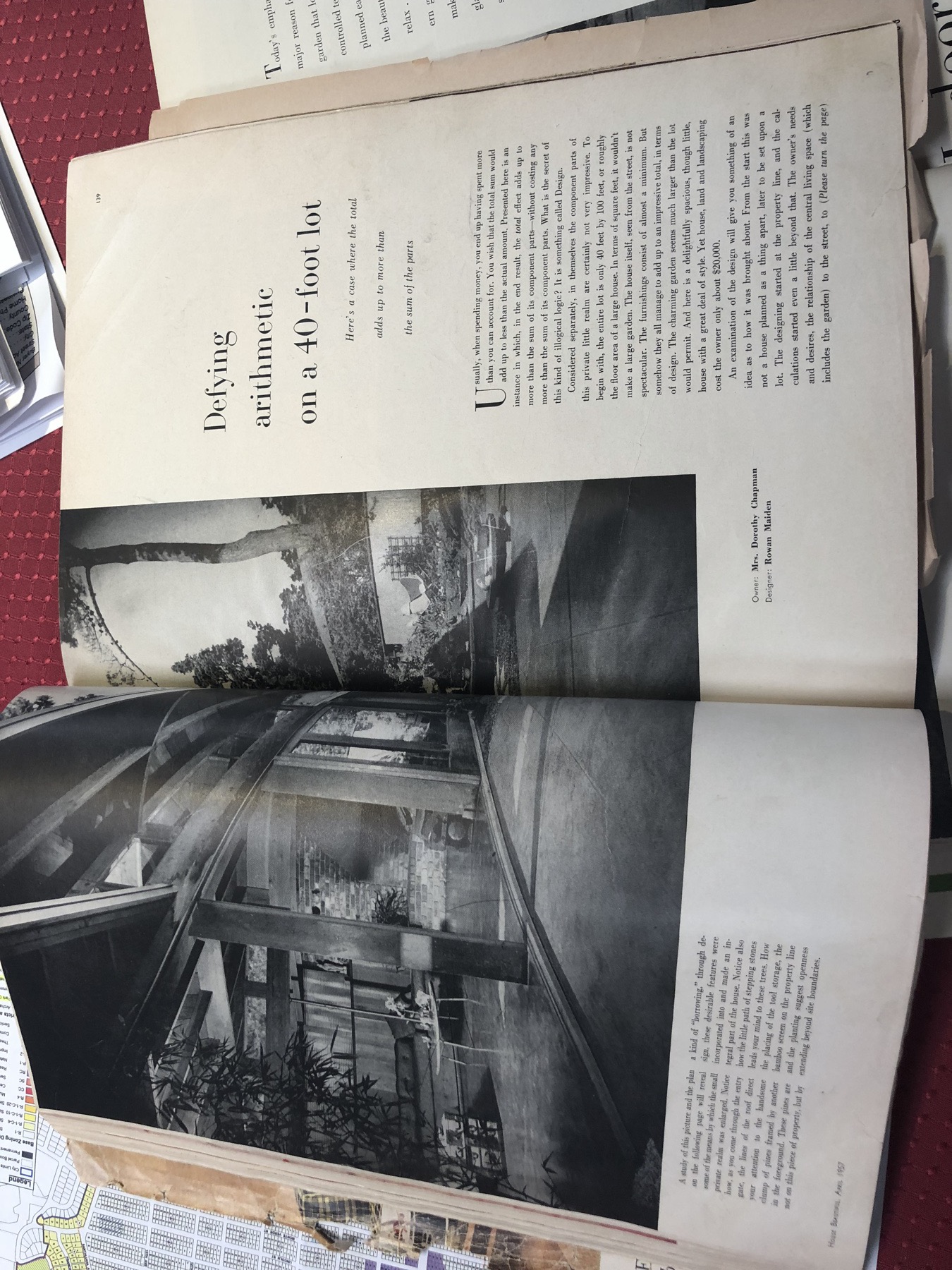 Photograph of a magazine page associated with the Chapman House
